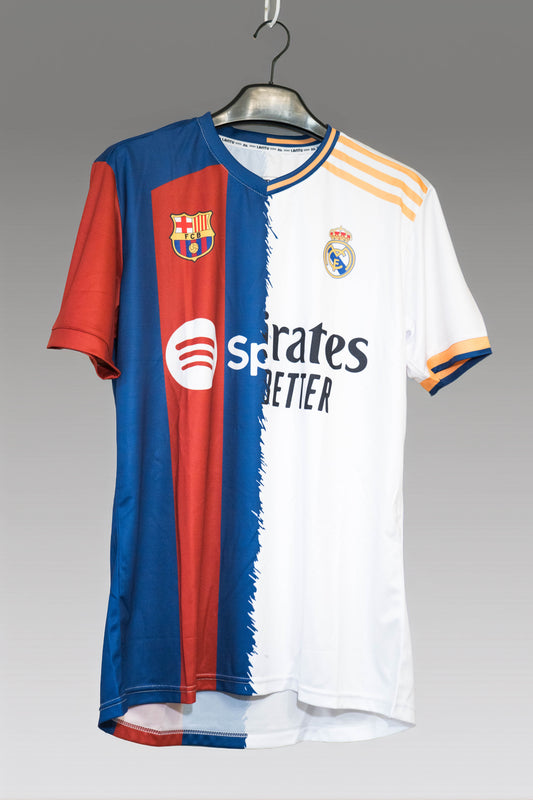 Barcelona vs Real Madrid 23/24 half and half jersey
