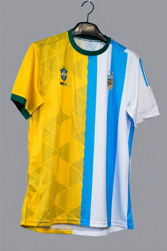 Brazil vs. Argentina half and half jersey