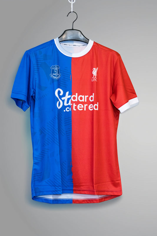 Everton FC vs. Liverpool half and half jersey
