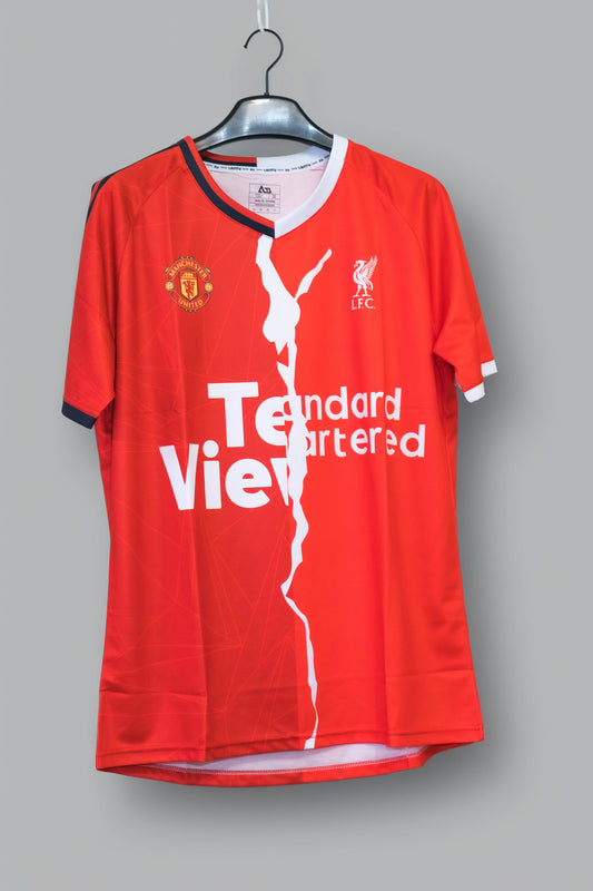 Manchester United vs Liverpool 23/24 half and half jersey