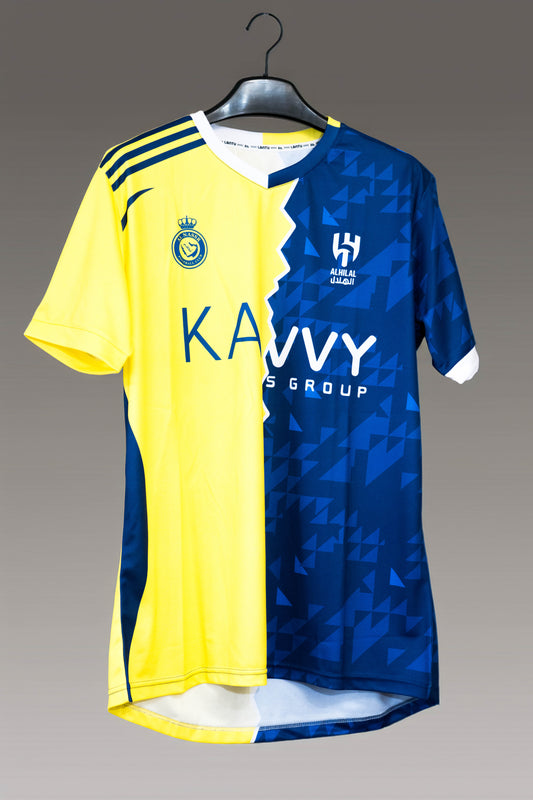 Al Nassr vs Al Hilal 23/24 half and half jersey