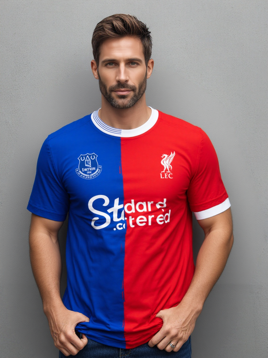 Everton FC vs. Liverpool half and half jersey