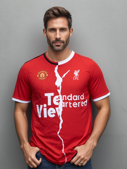 Manchester United vs Liverpool 23/24 half and half jersey